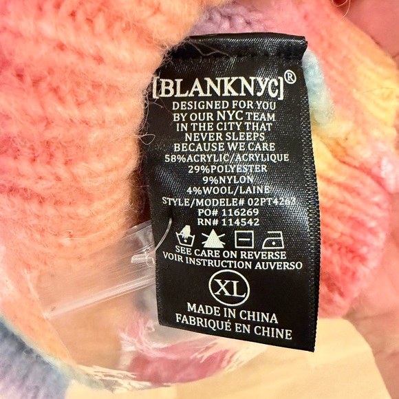 Blank NYC Oversized Chunky Knit Rainbow Ombre Cardigan - Picture 3 of 3